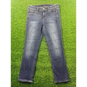 White House Black Market Women's Blanc Capri Jeans Size 6 Blue Stretch Denim